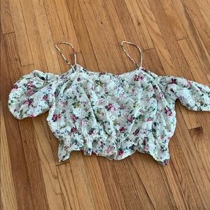 Topshop Floral Crop Top